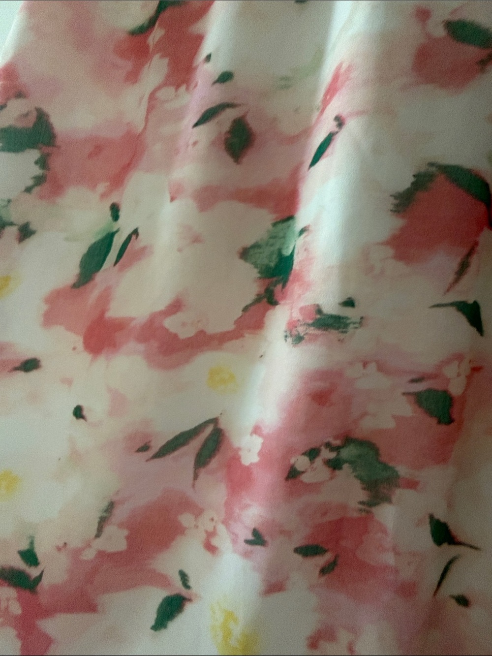 Pink Floral Midi Skirt with Elastic Waist - Picture 7 of 7